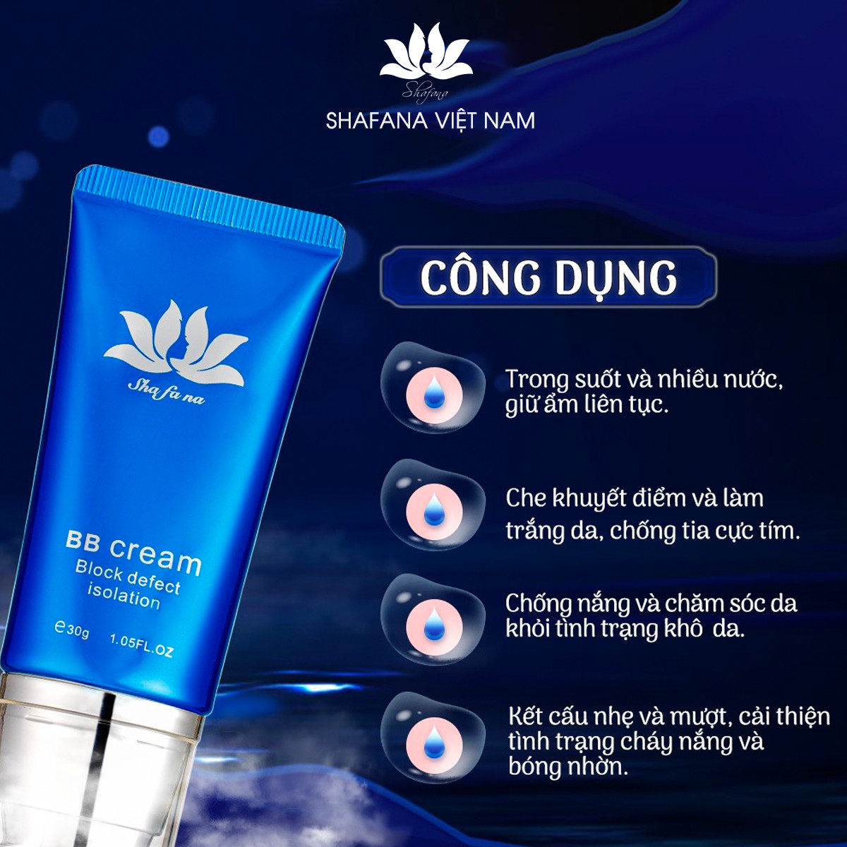 Công dụng kem chống nắng nâng tone Shafana